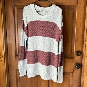 NWT OLD NAVY Women's Tunic Sweater Pink Striped Size Large Tall
